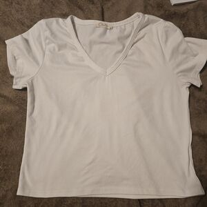 Women's White Crop Tee